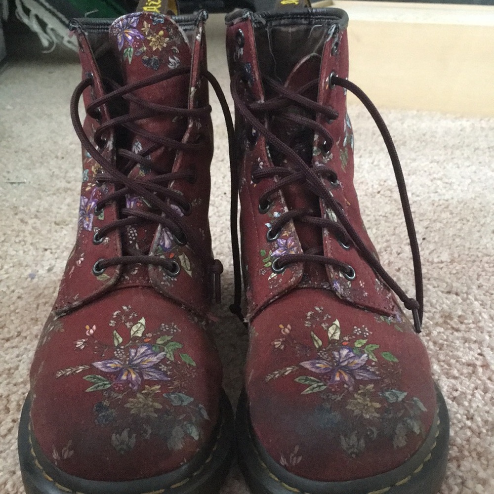 Red Floral Doc Martens